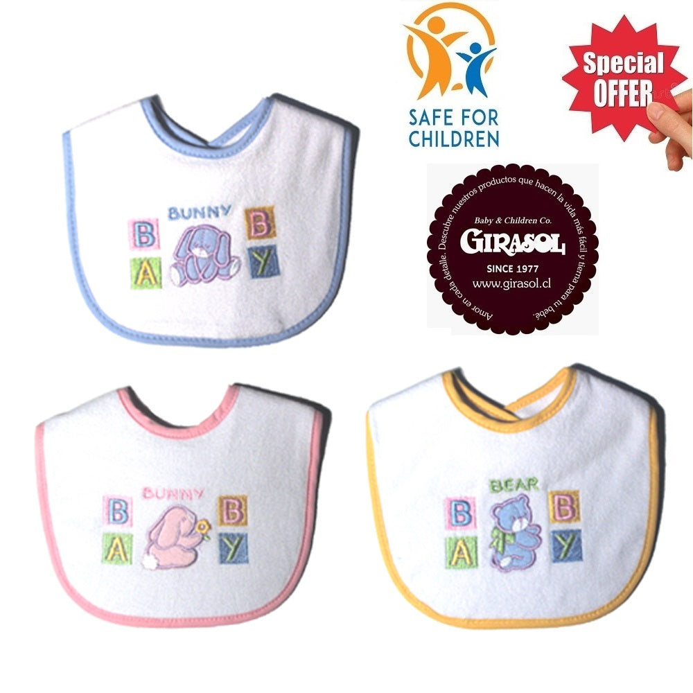 Babero Bordado Diseño Animales