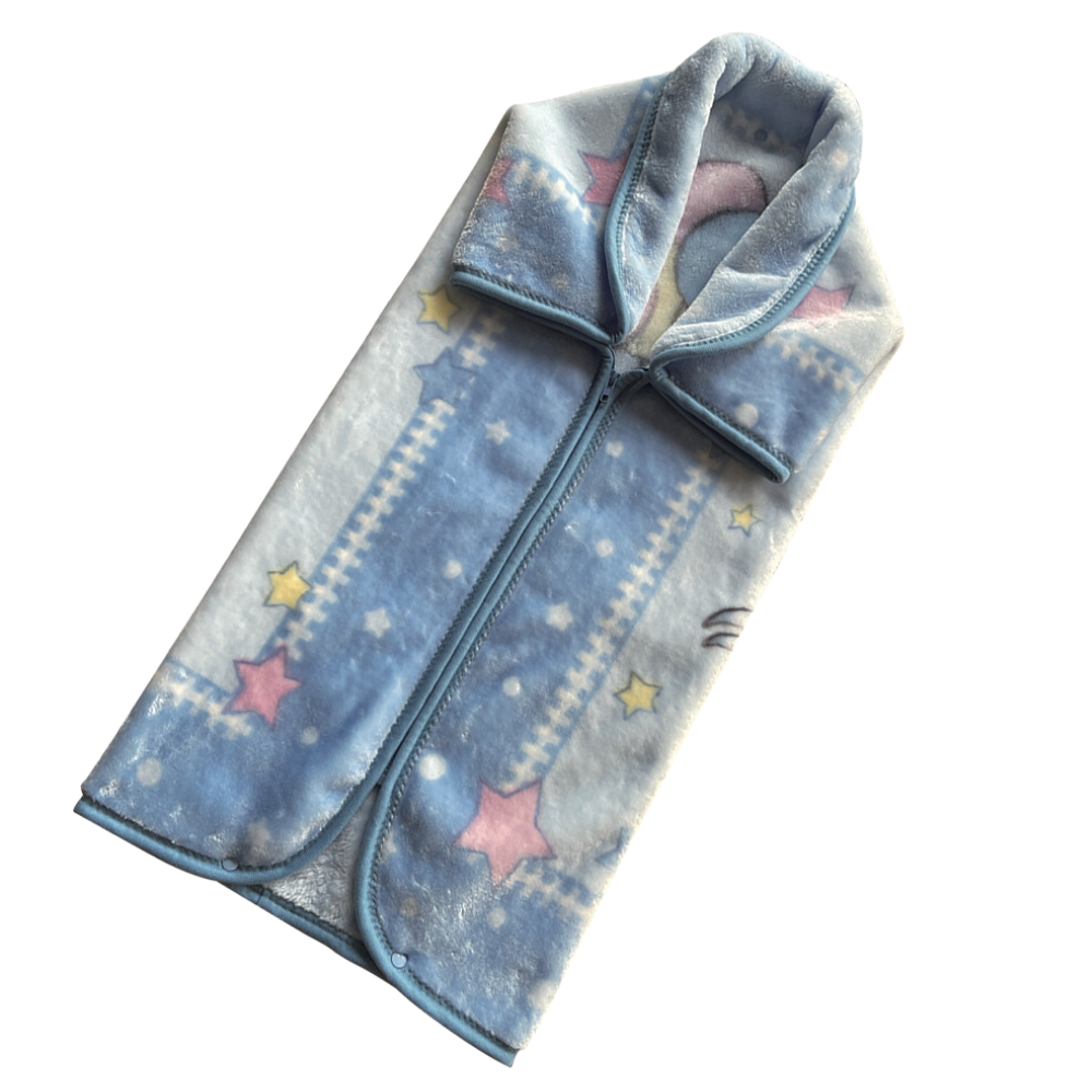 Saquito Frazada Con Cierre y Estampado Elefante Globos 80x90 cm