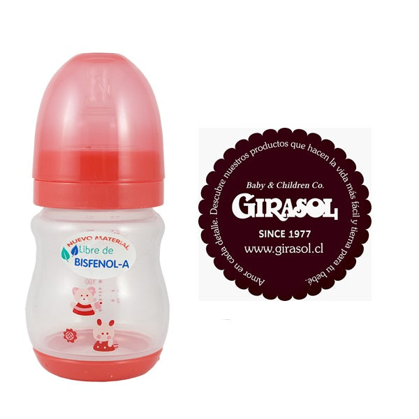 Biberon Diseño Infantil Con Tapa Rosca Plástico 160 Ml
