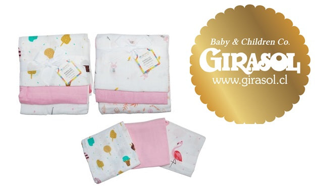 Set x3 Pañales Estampados Algodón Tejido Reutilizables