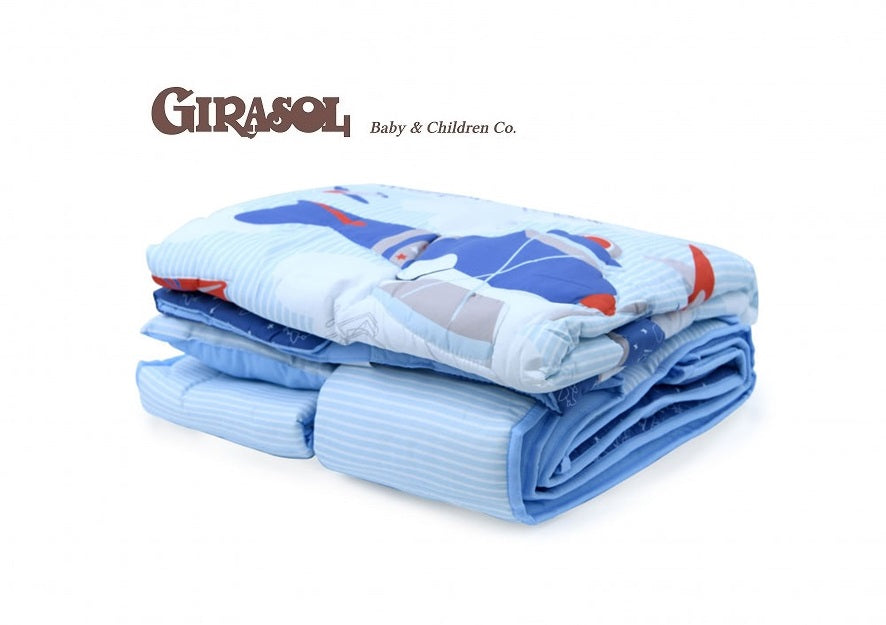 Juego Cuna Corral Estampado Avión 5 Piezas