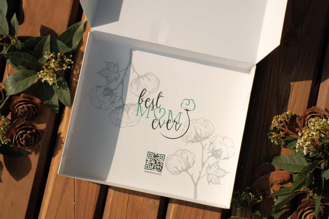 Baby Shower FILIUS Box Dúo Pack Miton + Gorro Recien Nacido Algodon Producto Chileno