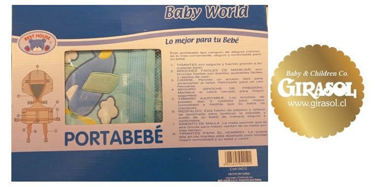 PORTABEBE CANGURO AVION BORDADO