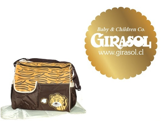 Bolso Maternal Con Bolsillo Exterior y Diseño Infantil Bordado