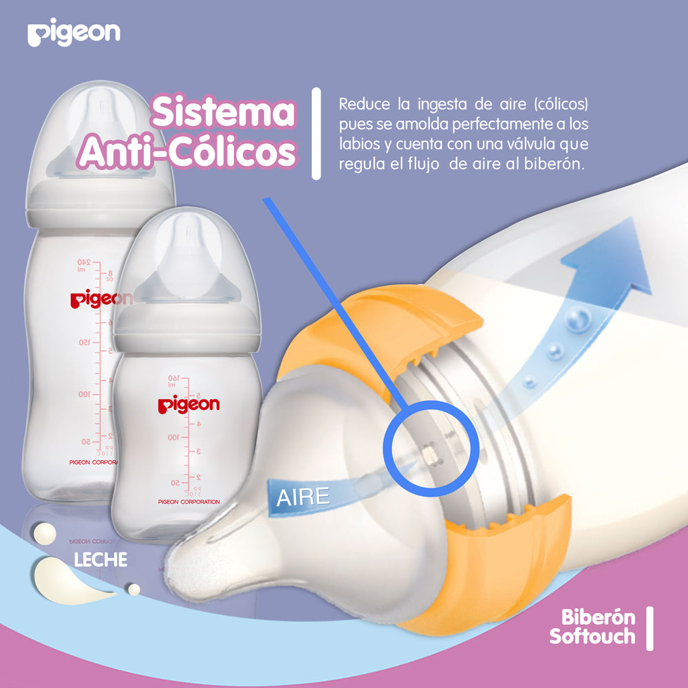 Biberon Peristaltico Boca Ancha Vidrio 160 Ml