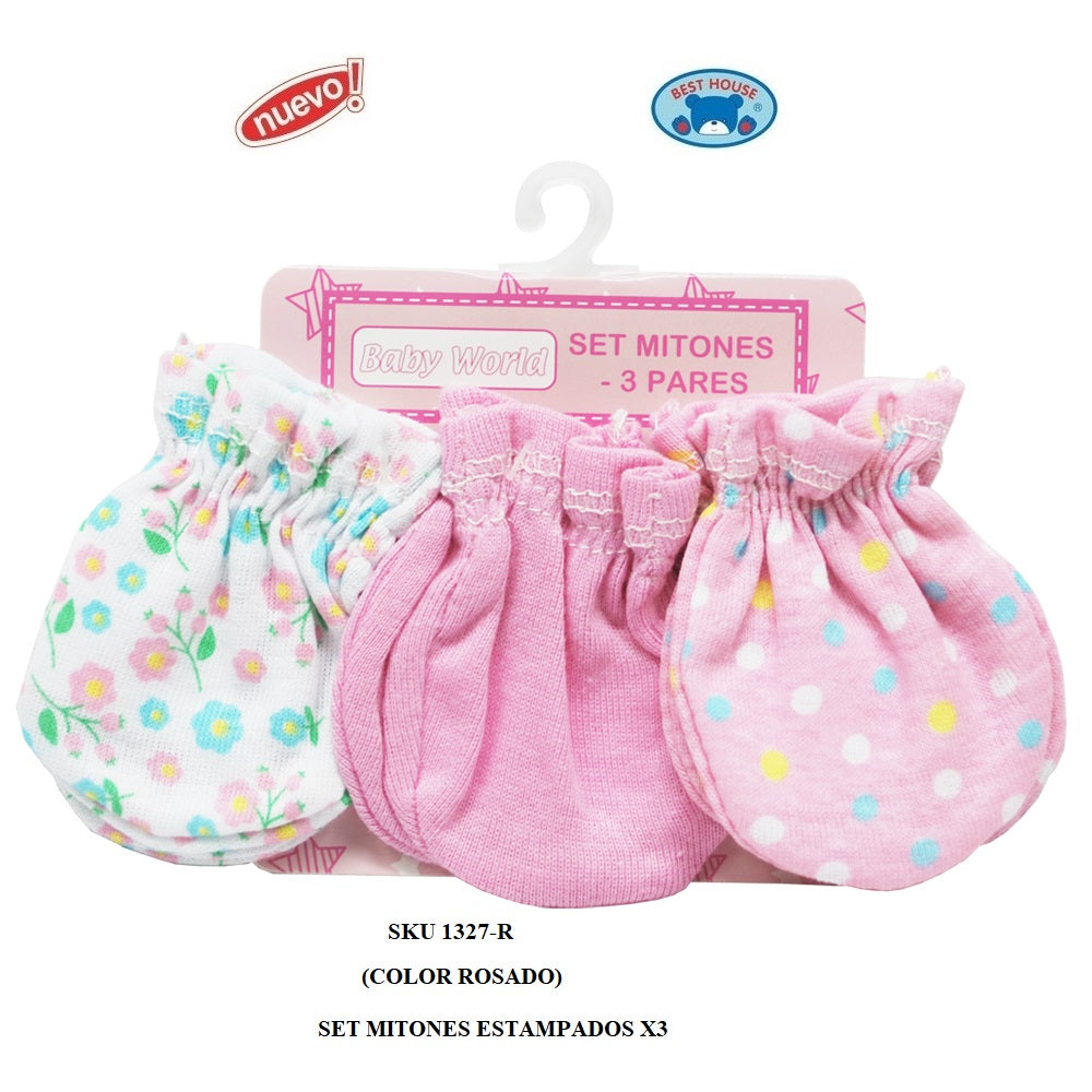 Set Mitones Recien Nacido 3Pcs Best House