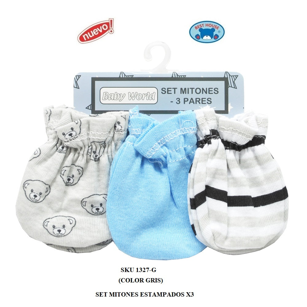 Set Mitones Recien Nacido 3Pcs Best House