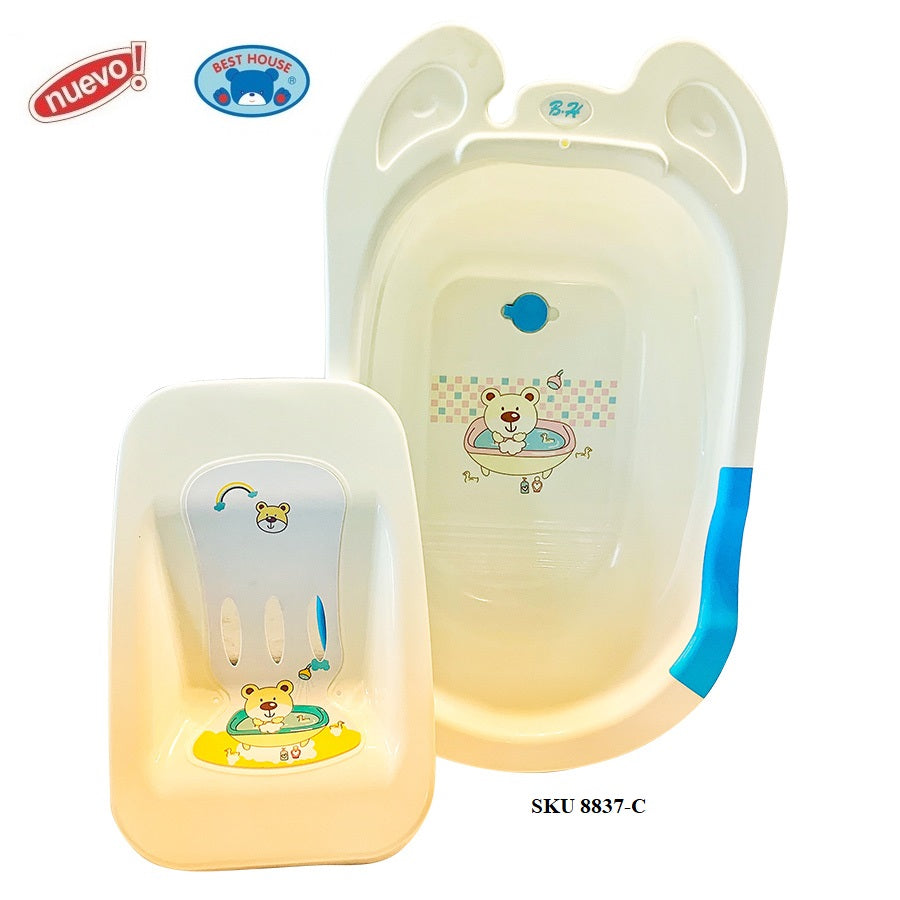 Bañera Larga Con Asiento Adaptador