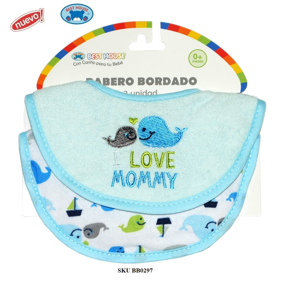 Babero Bebe Doble Tela 2 Pcs