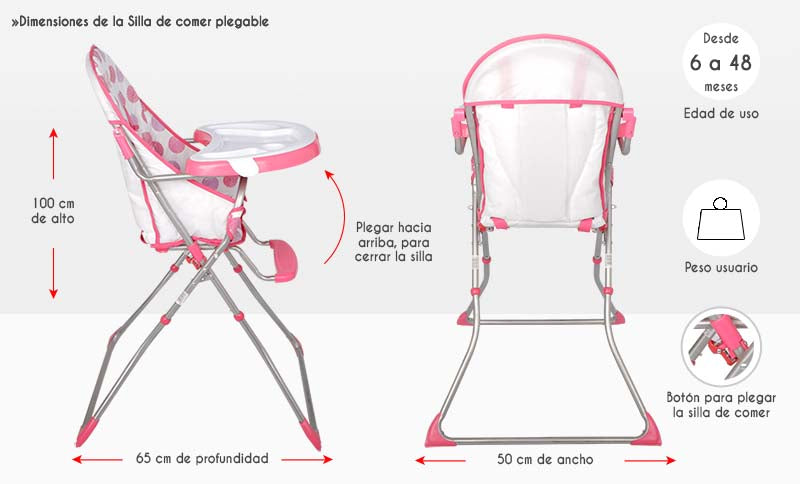 Silla De Comer Plegable Basica Ultra Liviana