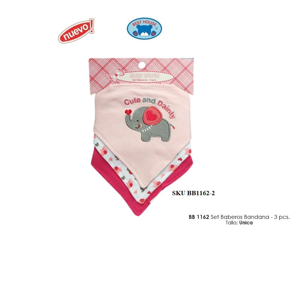 Babero Bandana Tela 3 Pcs