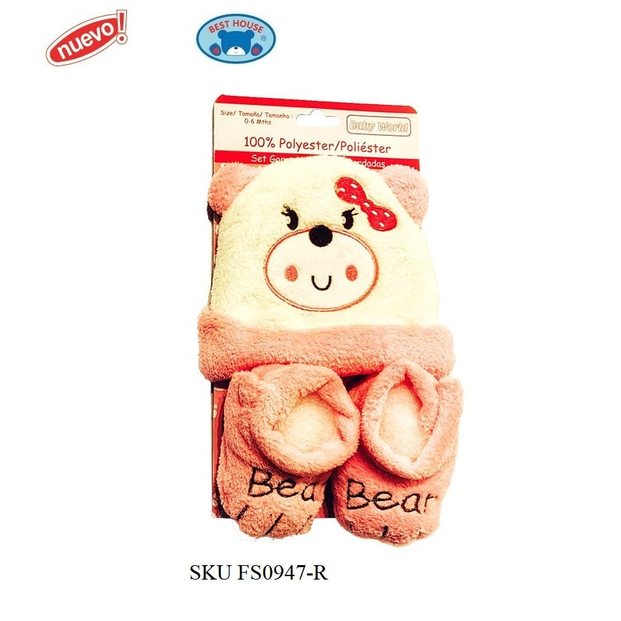 Set Gorro Pantuflas Baño