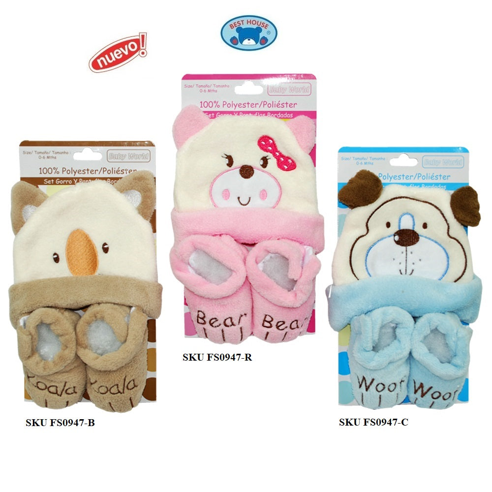 Set Gorro Pantuflas Baño