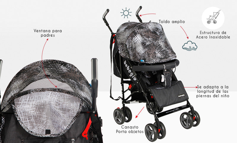 Coche Paragua Lujo 5 Posiciones