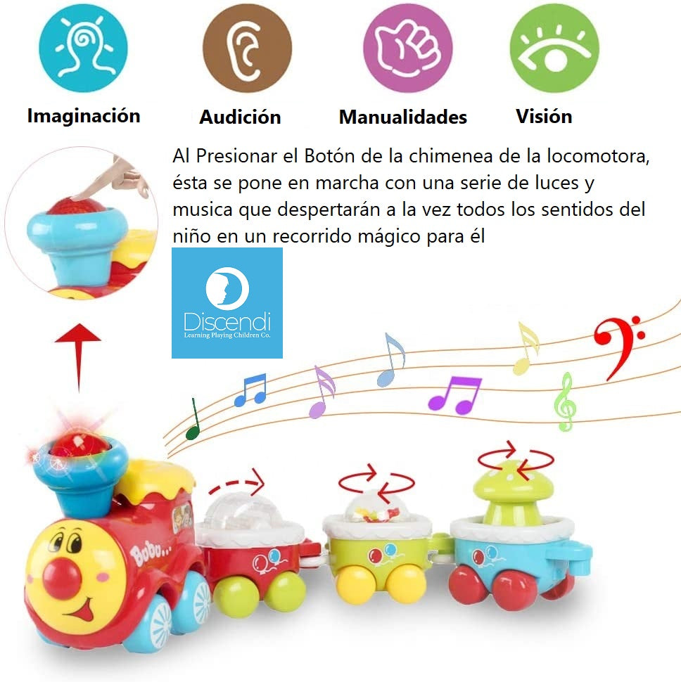 Tren Musical Interactivo Con Vagones Y Luces
