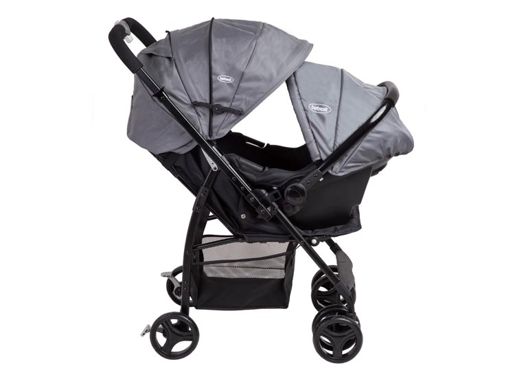 Coche Travel Mango Reversible Con Silla Auto Gris