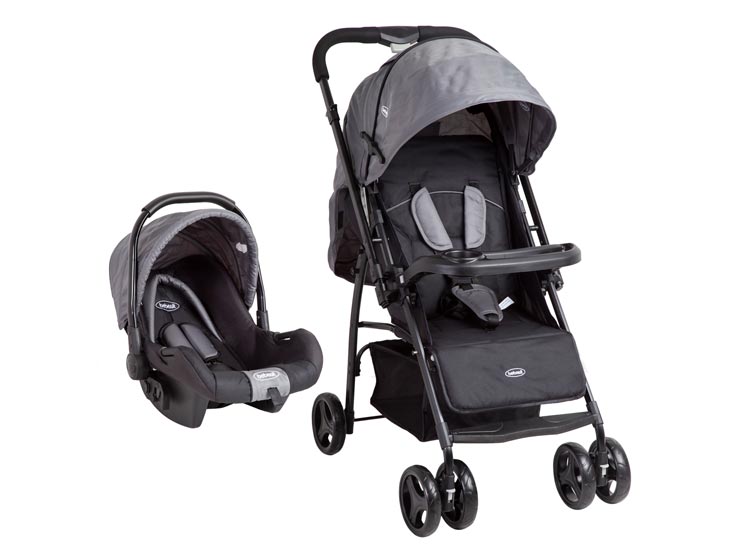 Coche Travel Mango Reversible Con Silla Auto Gris