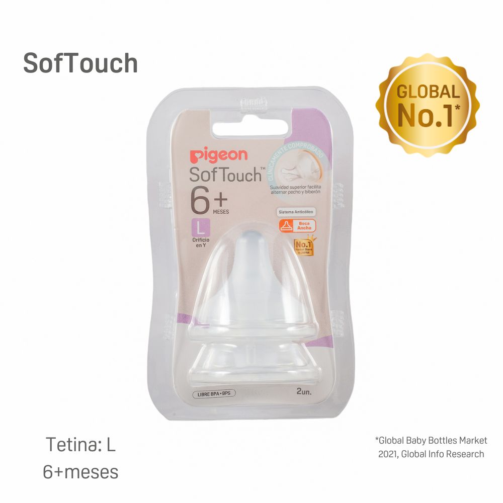 Chupete Biberon Boca Ancha Size L 2 Pcs - TRANSPARENTE