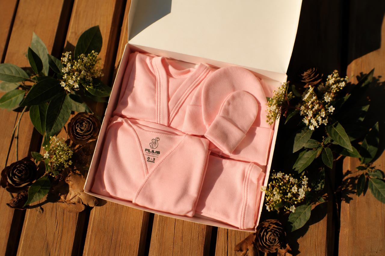 Baby Shower FILIUS Full Box Rosa Set 6 Recién Nacido Algodón Producto Hecho en Chile