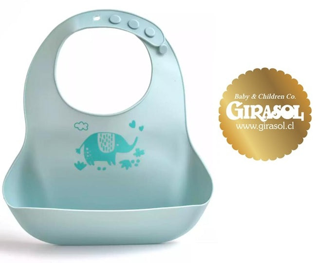 Babero Silicona Impermeable con Depósito y Ajustable