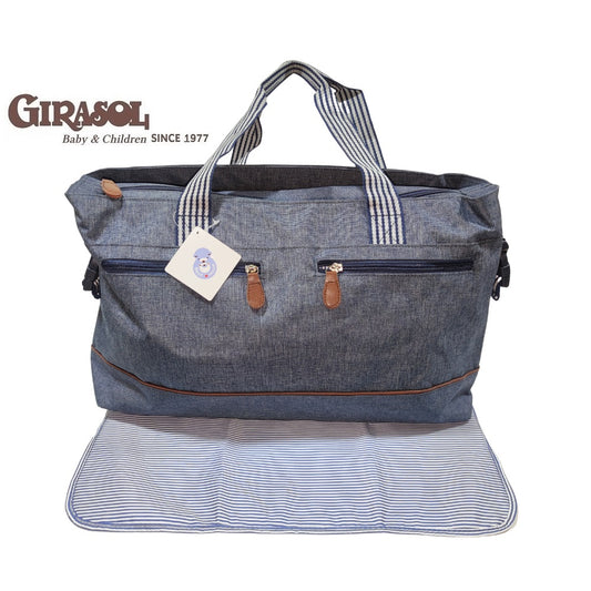 Bolso Maternal Tipo Jeans Azul con Mudador