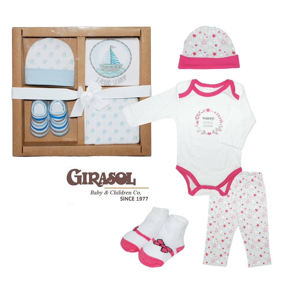 Set Regalo Textil Algodón Diseño Estampado - CELESTE