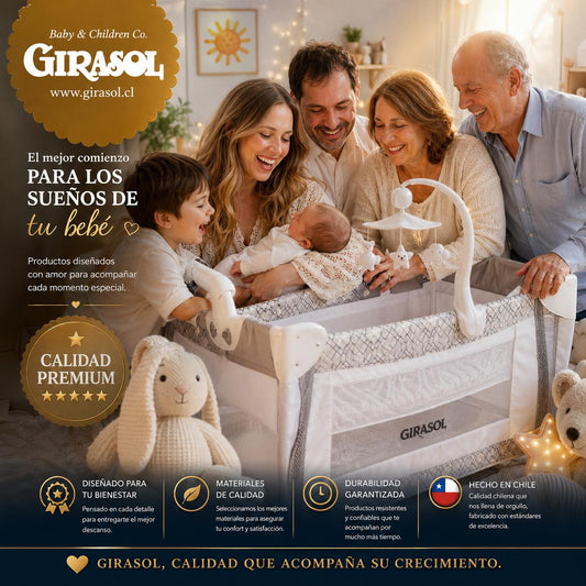 Cuna Corral Pack & Play 2 Alturas Con Móvil Musical