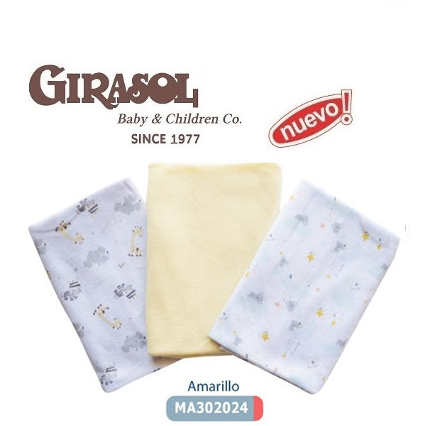 Set Tutos Estampados y Liso 100% Algodón - AMARILLO
