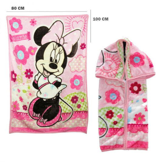 Saco Frazada con Broche Plush Minnie 80X100 cm