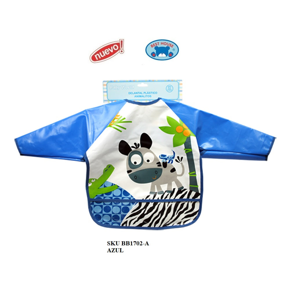 Delantal Con Mangas Impermeable - AZUL