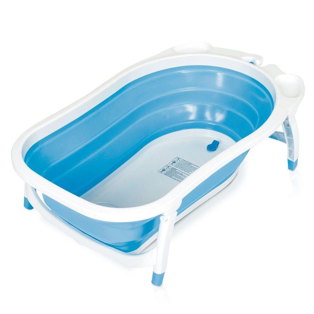 Bañera Plegable Compacta Con Tapón - CELESTE