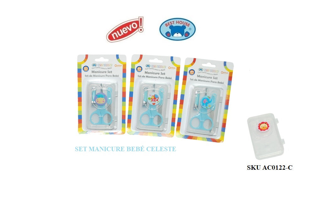 Set Manicure Tijeras Bebe - Celeste