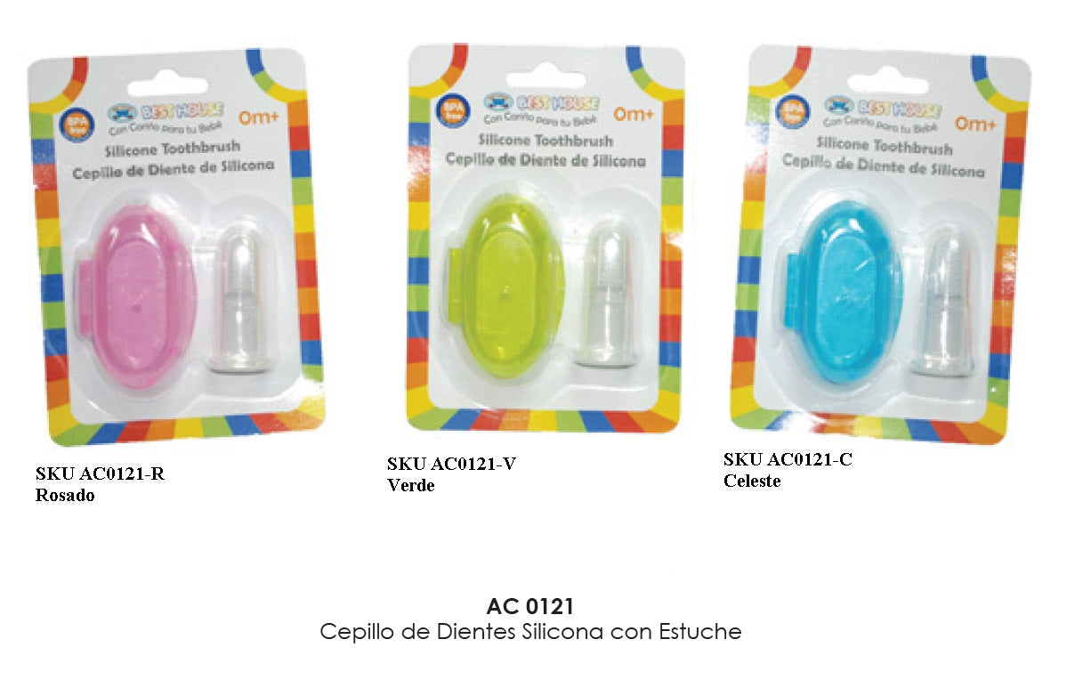 Cepillo Dental Dedo Silicona Estuche