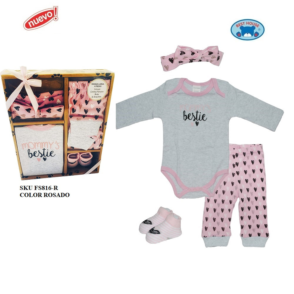 Set De Regalo Ropa Interior Manga Larga 4Pcs