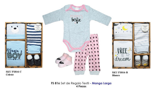 Set De Regalo Ropa Interior Manga Larga 4Pcs