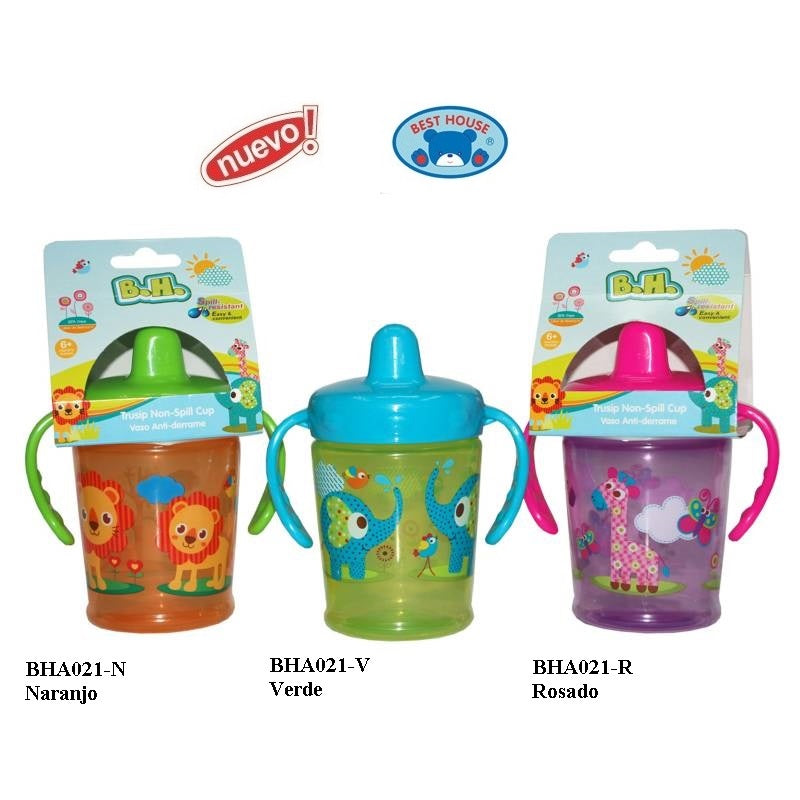 Vaso Anti - Derrame Animalitos 270Ml Best House - NARANJO